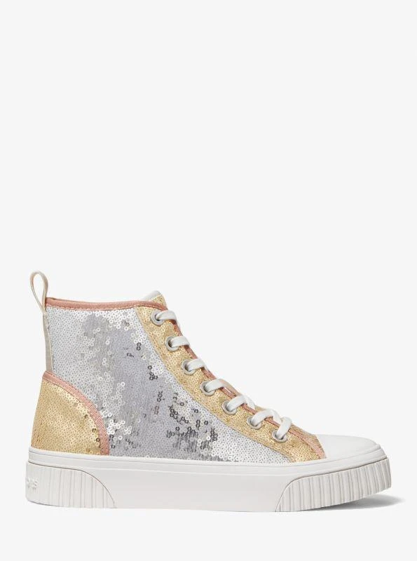 商品Michael Kors|Gertie Two-Tone Sequined Canvas High-Top Sneaker,价格¥595,第2张图片详细描述