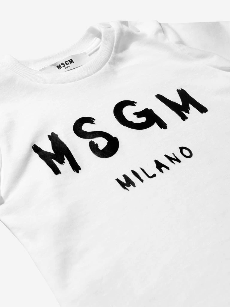 商品MSGM|MSGM White Baby Unisex Cotton Jersey T-Shirt,价格¥394,第3张图片详细描述