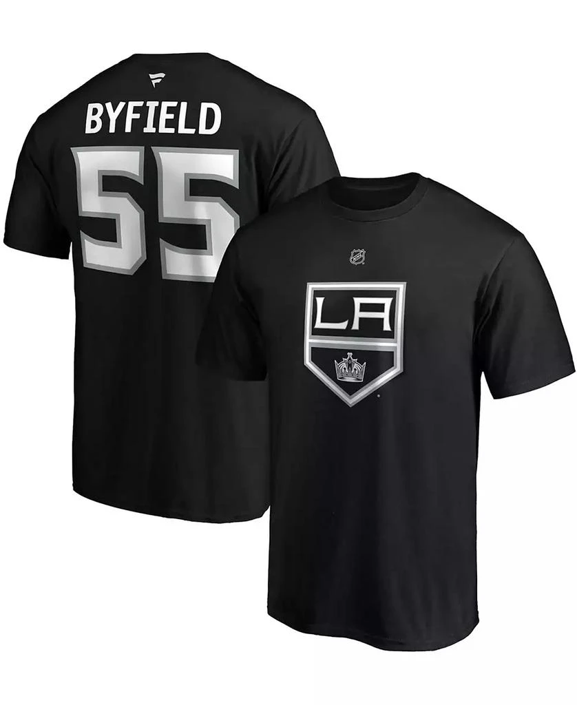 商品Fanatics|Men's Quinton Byfield Black Los Angeles Kings Authentic Stack Name and Number T-shirt,价格¥258,第1张图片