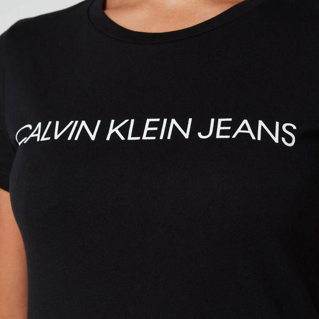 商品Calvin Klein|Calvin Klein Jeans Women's Institutional Logo Slim Fit T-Shirt - CK Black,价格¥182,第4张图片详细描述