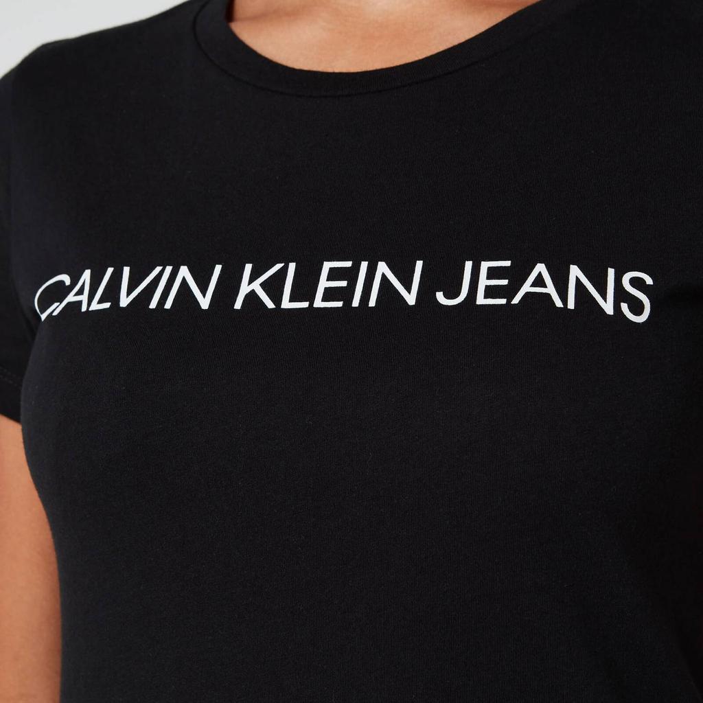 商品Calvin Klein|Calvin Klein Jeans Women's Institutional Logo Slim Fit T-Shirt - CK Black,价格¥173,第6张图片详细描述