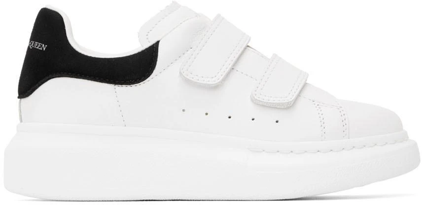 商品Alexander McQueen|Kids White & Black Oversized Velcro Sneakers,价格¥1549,第1张图片
