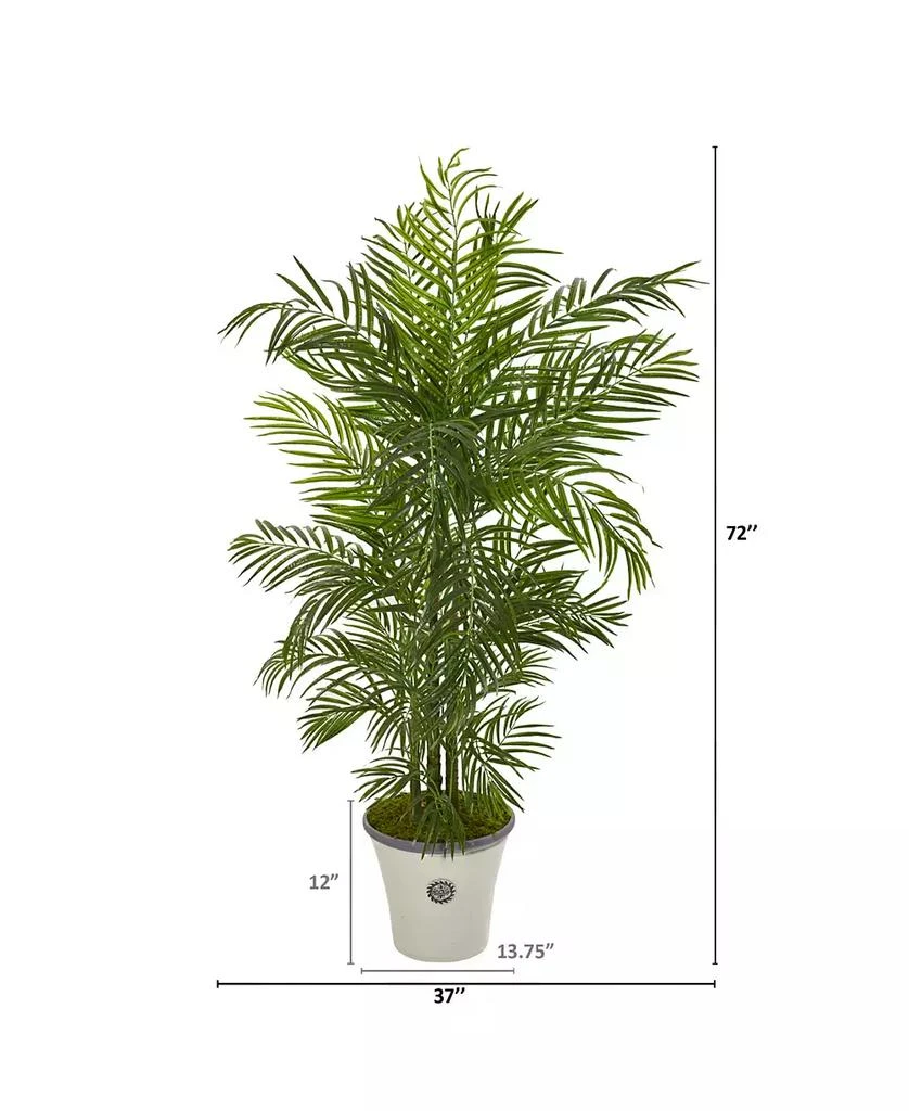 商品NEARLY NATURAL|6' Areca Palm Artificial Tree in Planter UV Resistant Indoor/Outdoor,价格¥1882,第2张图片详细描述