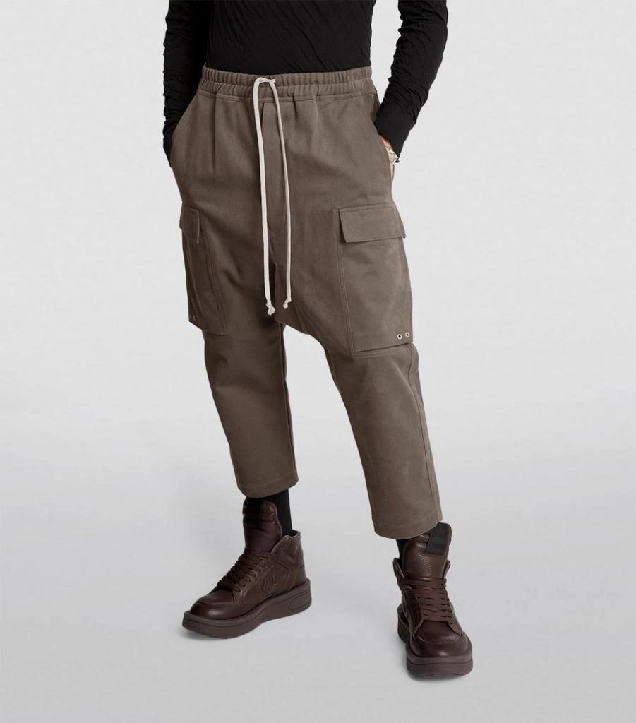 商品Rick Owens|Cotton Cropped Cargo Sweatpants,价格¥3590,第3张图片详细描述