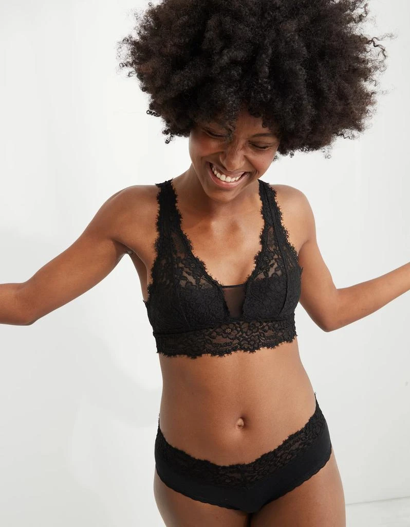 商品Aerie|Aerie Eyelash Lace Padded Plunge Bralette,价格¥151,第1张图片