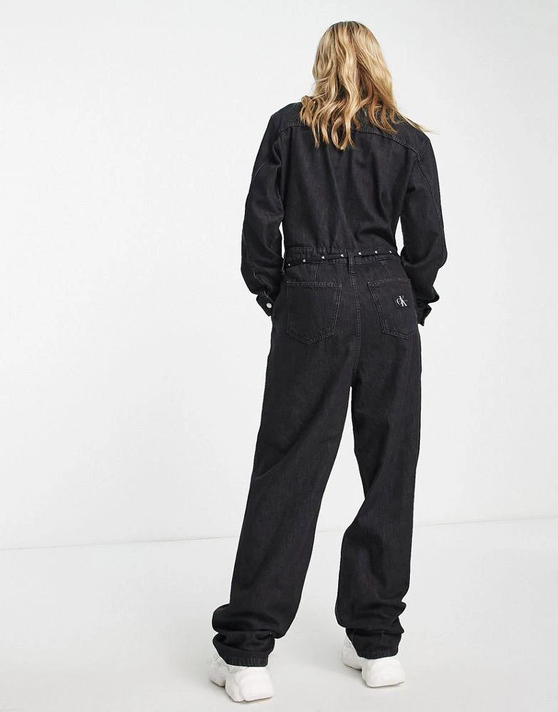 商品Calvin Klein|Calvin Klein Jeans 90s coverall jumpsuit in denim black,价格¥854,第3张图片详细描述