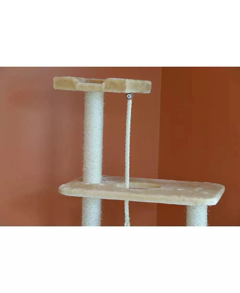 商品Macy's|58" Natural Sisal Real Wood Scratching Cat Tree,价格¥1463,第2张图片详细描述