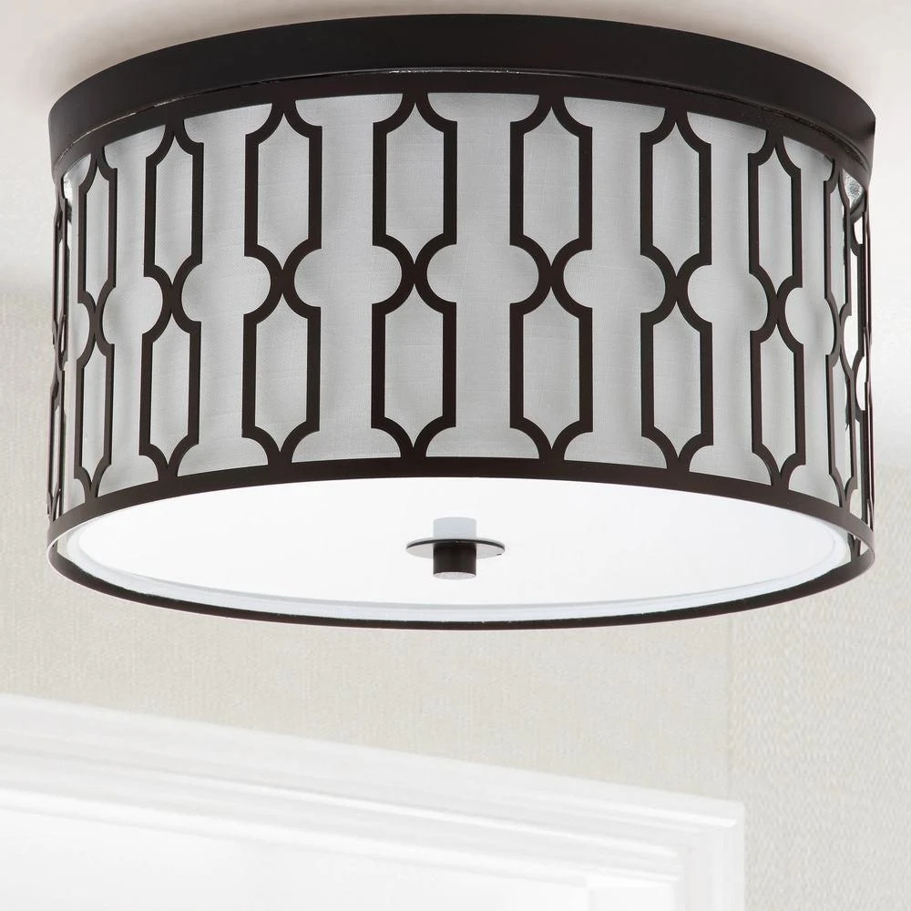 商品JONATHAN Y|Link 3-Light 16.75" Metal LED Flush Mount,价格¥1502,第4张图片详细描述