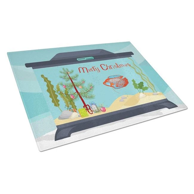 商品Caroline's Treasures|CK4524LCB Dwarf Gourami Merry Christmas Glass Cutting Board Large,价格¥258,第1张图片
