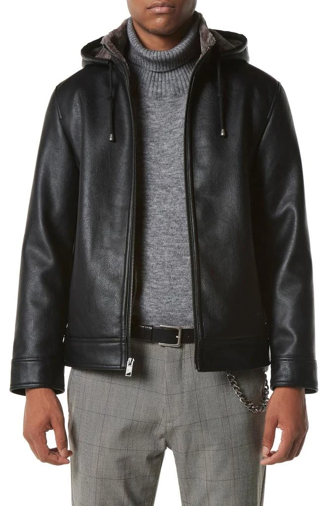 商品Marc New York by Andrew Marc|Jutland Hooded Faux Fur Lined Faux Leather Moto Jacket,价格¥745,第4张图片详细描述