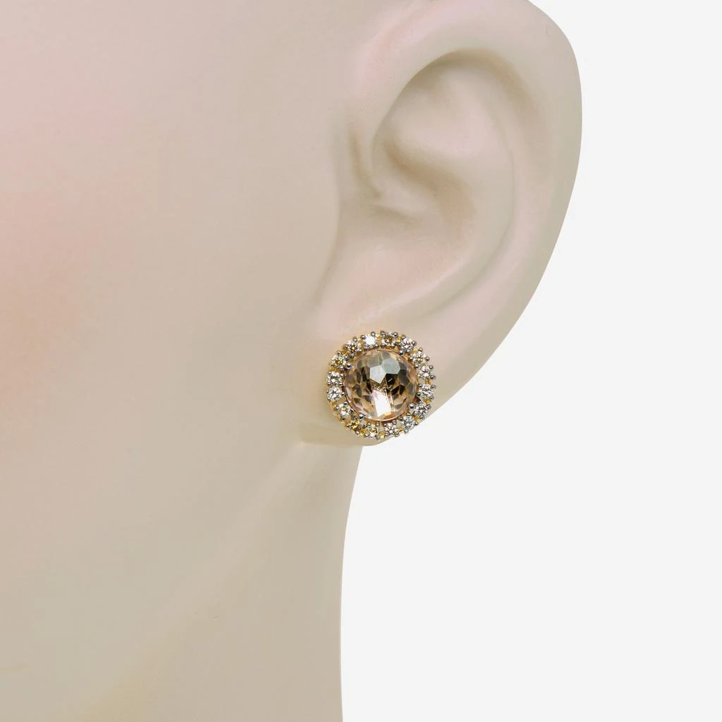 商品Suzanne Kalan|Suzanne Kalan 14K Yellow Gold, Morganite Topaz, and Diamond Stud Earrings PE199-YGMT,价格¥4058,第2张图片详细描述