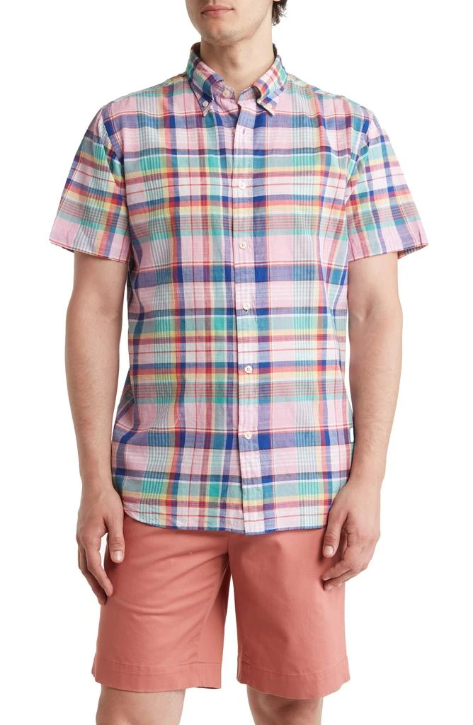 商品Brooks Brothers|Plaid Cotton Short Sleeve Button-Down Shirt,价格¥200,第1张图片