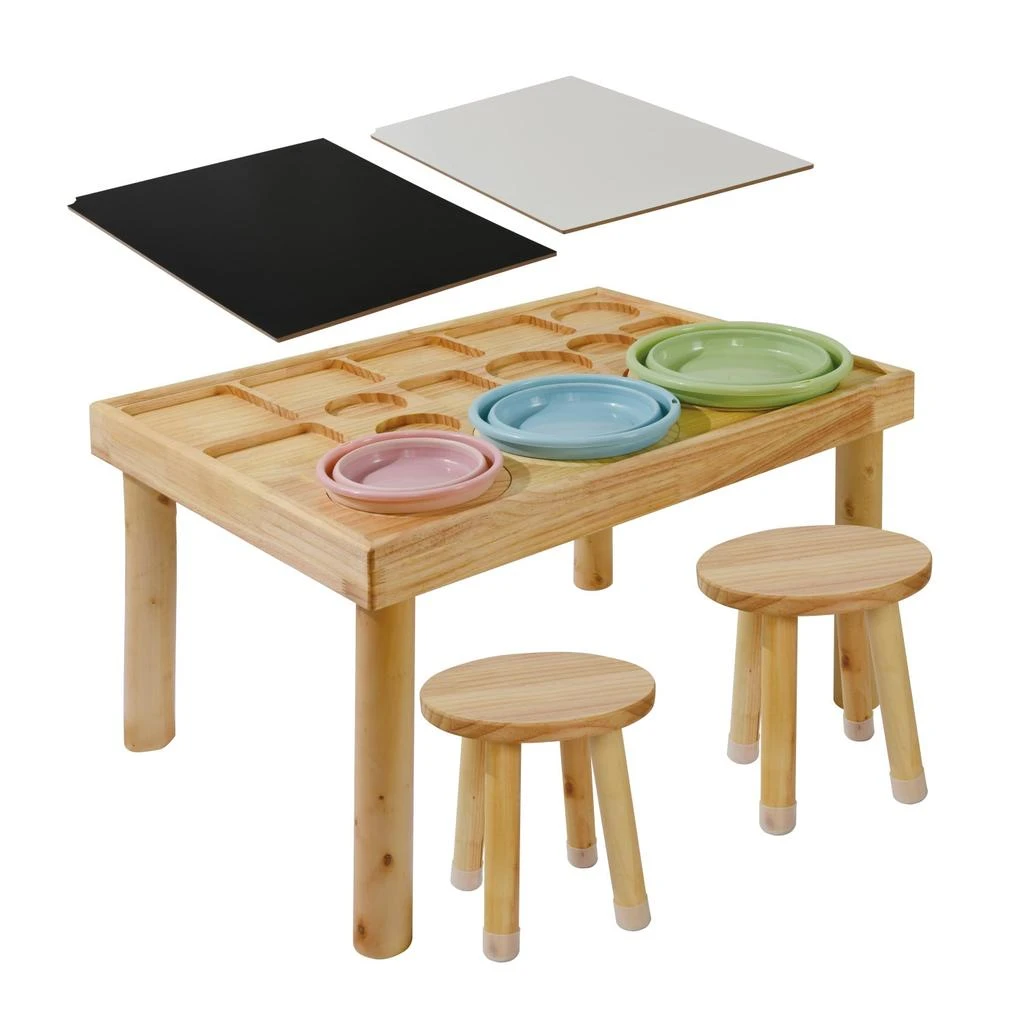 商品Streamdale Furniture|Streamdale Toddler Sensory Table with 2 Chairs - Sand & Water Play,价格¥1301,第1张图片