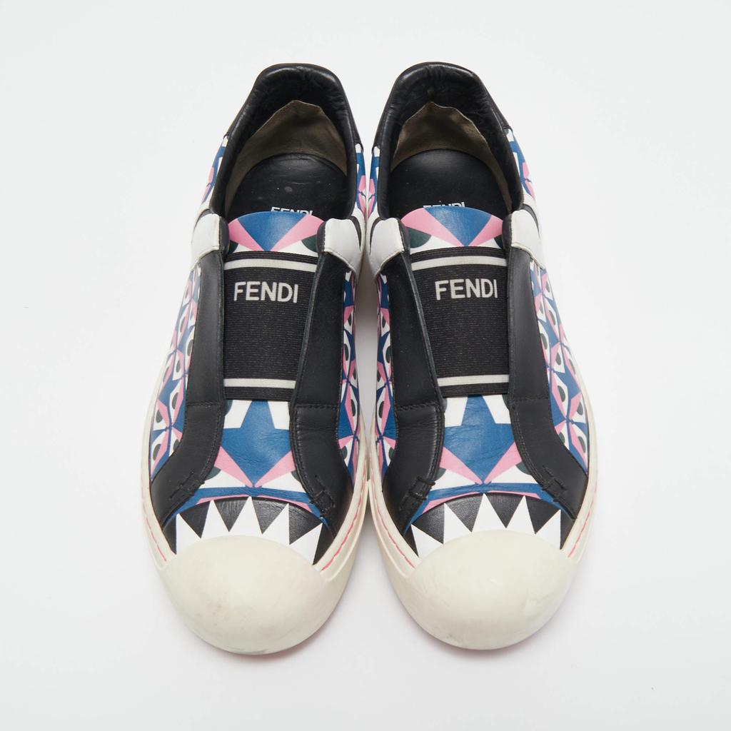 Fendi Multicolor Bug Eye Print Leather Slip On Sneakers Size 38商品第3张图片规格展示