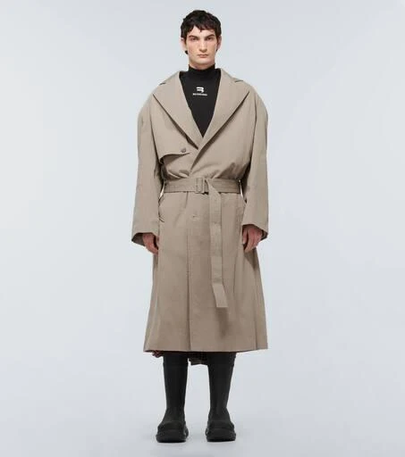 商品Balenciaga|Oversized cotton-blend trench coat,价格¥15802,第3张图片详细描述
