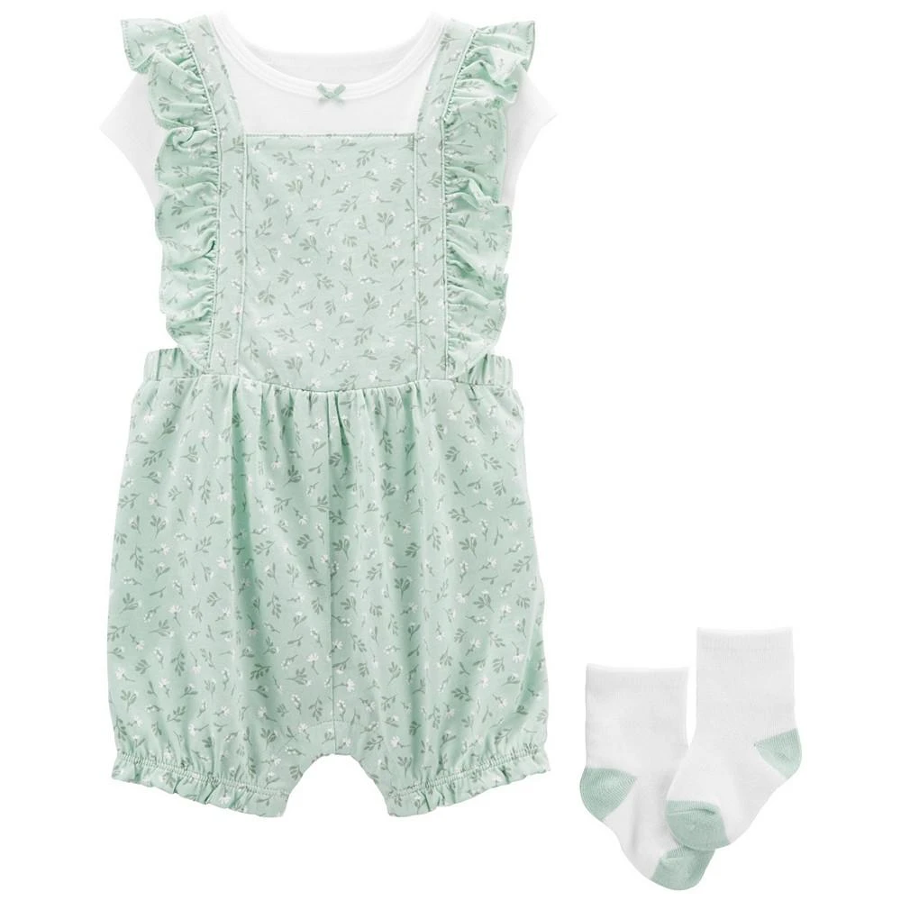 商品Carter's|Baby Girls My First Love T Shirt, Romper and Socks, 3 Piece Set,价格¥194,第1张图片
