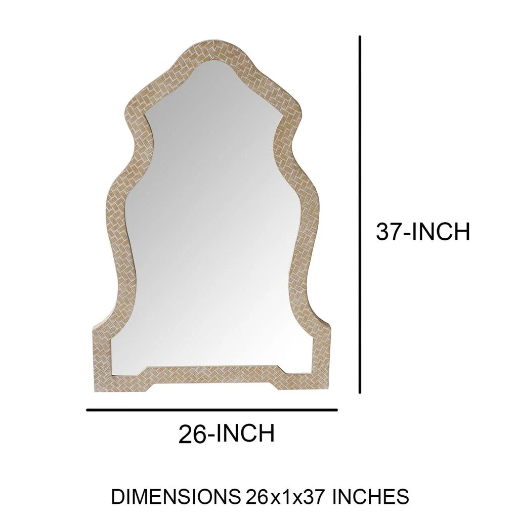 商品Simplie Fun|Scalloped Top Wooden Framed Wall Mirror,价格¥1130,第2张图片详细描述