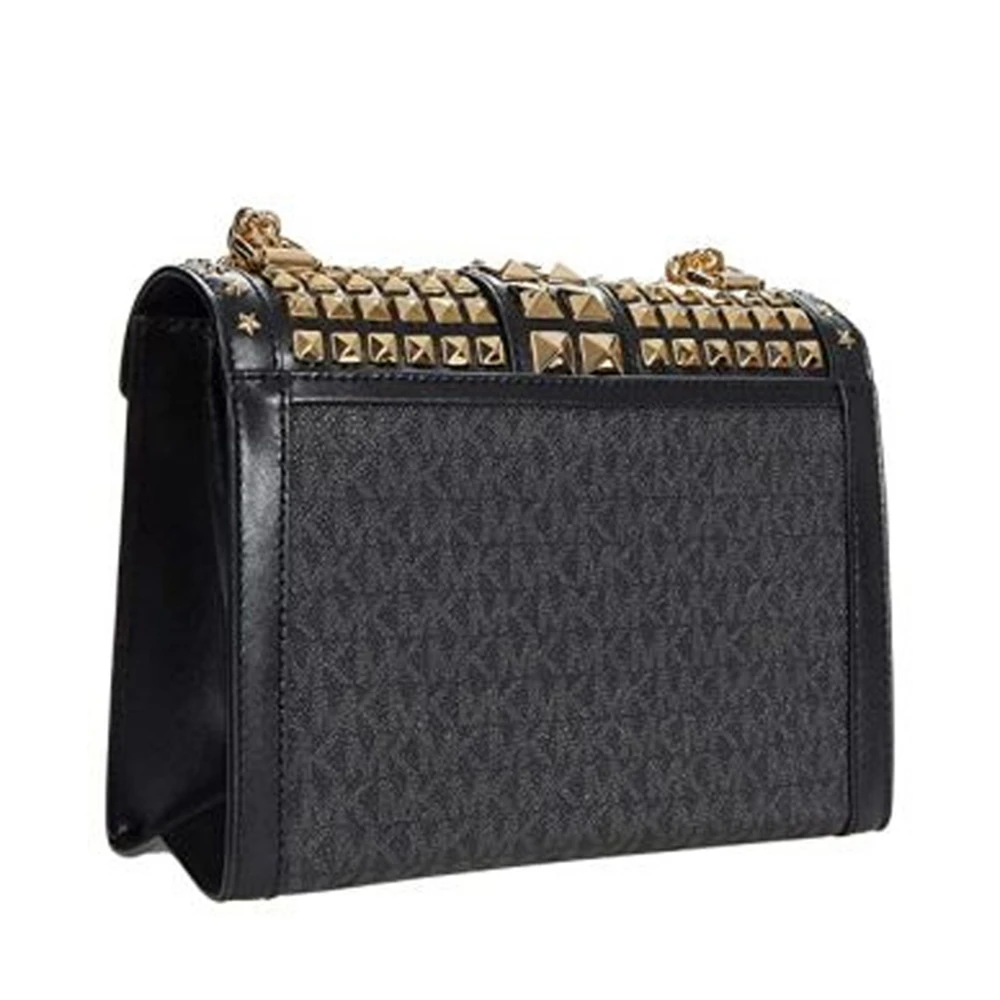 MICHAEL KORS 女士黑金PVC配皮单肩包 30H0GWHL3Y-BLKGOLD 商品