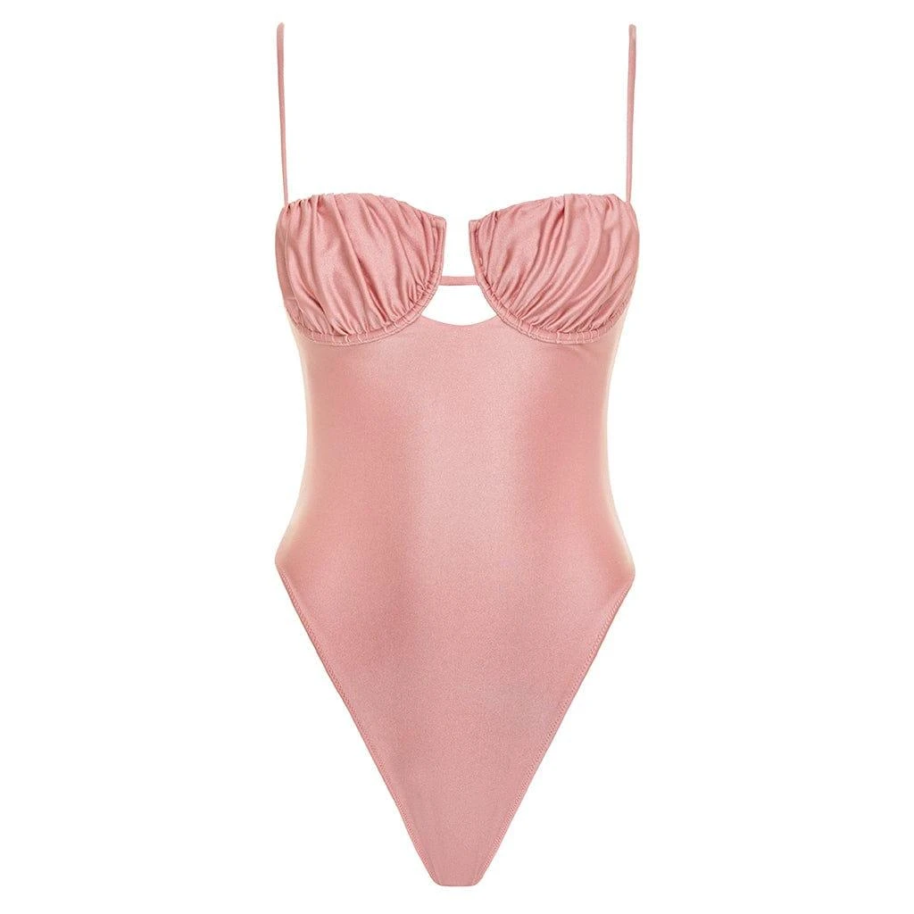 商品Montce|Satin Rose Petal One-Piece,价格¥1166,第1张图片