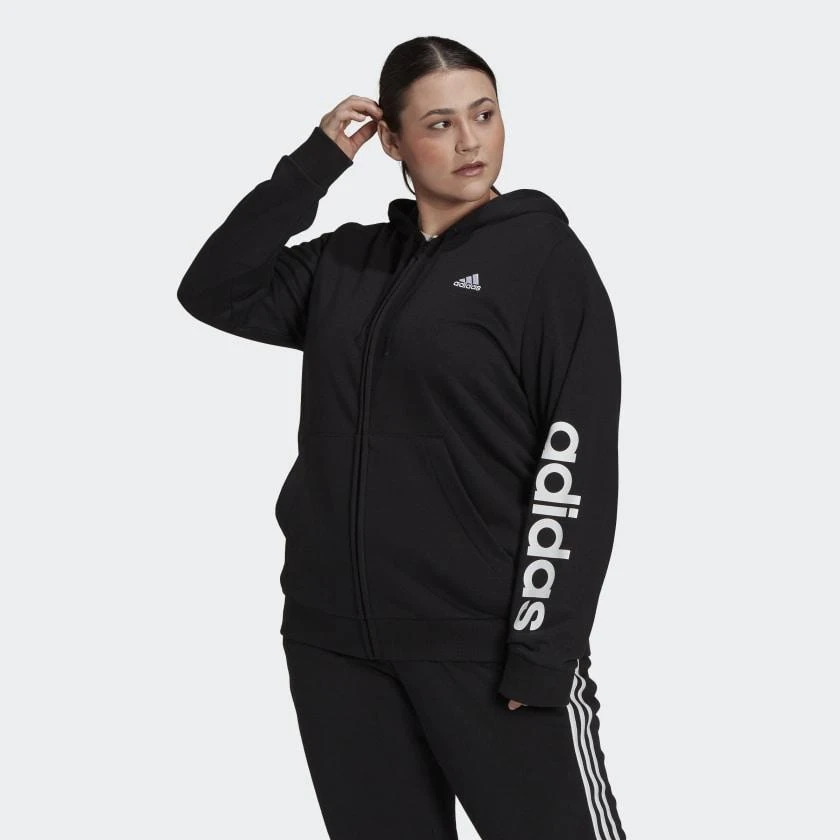 商品Adidas|Women's adidas Essentials Logo Full-Zip Hoodie (Plus Size),价格¥431,第2张图片详细描述