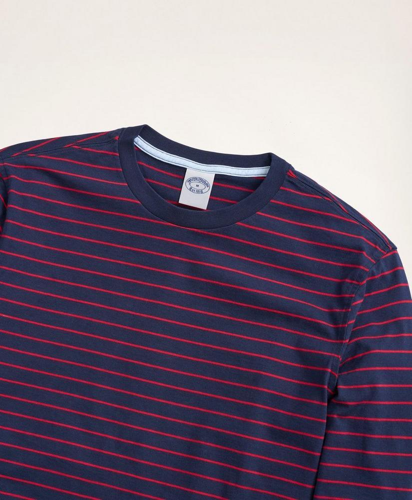 Supima® Cotton Striped Long-Sleeve T-Shirt商品第2张图片规格展示