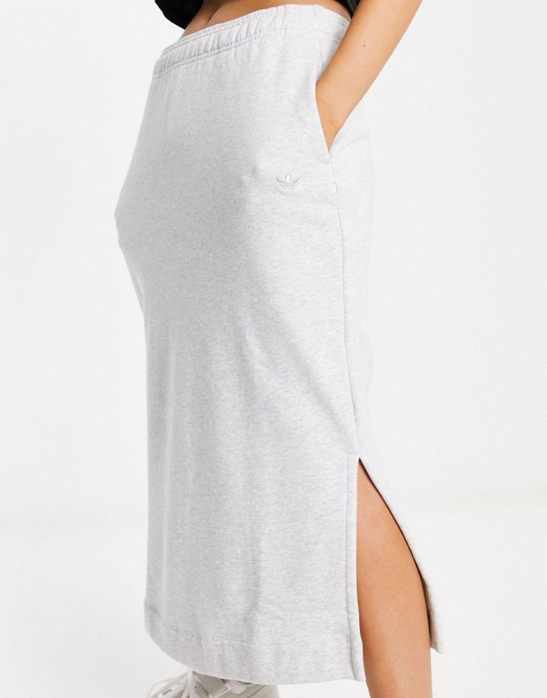 adidas Originals premium essentials midi skirt in grey商品第2张图片规格展示