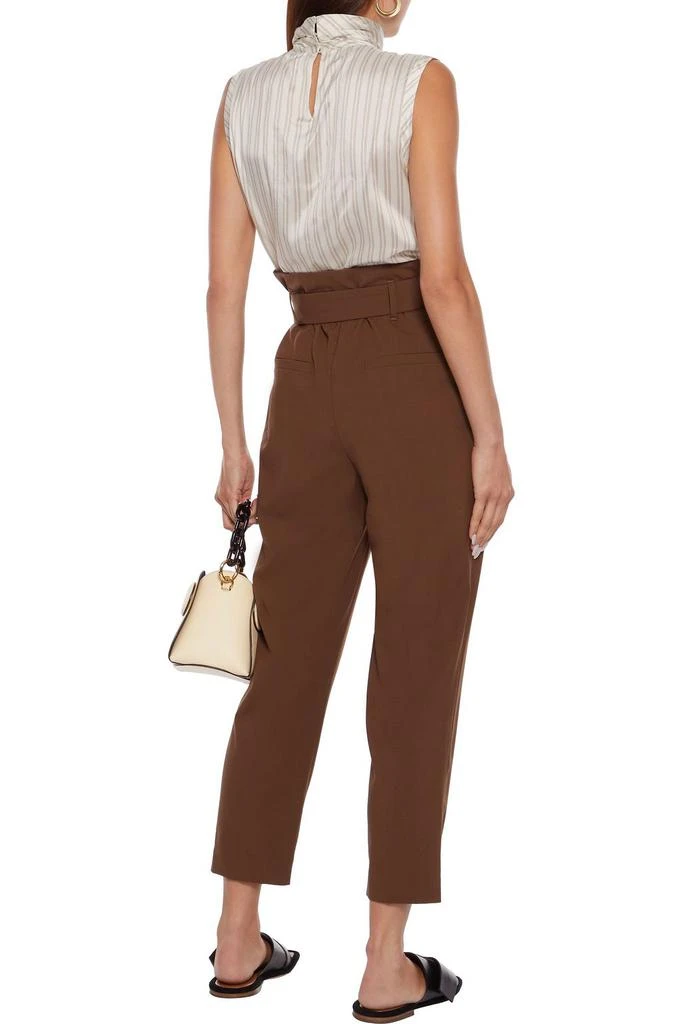 商品Brunello Cucinelli|Cropped belted wool-blend straight-leg pants,价格¥3844,第3张图片详细描述