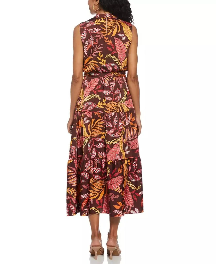 商品ELLA Rafaella|Petite Leaf Print Belted Sleeveless Dress,价格¥877,第2张图片详细描述