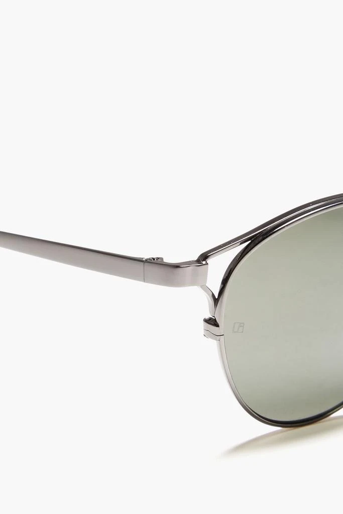 商品Linda Farrow|Aviator-style gunmetal-tone and titanium sunglasses,价格¥1689,第4张图片详细描述