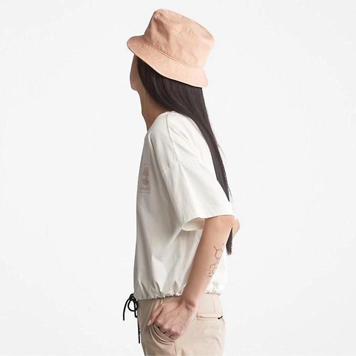 商品Timberland|Cropped T-Shirt with Drawstring Hem for Women in White,价格¥163,第4张图片详细描述