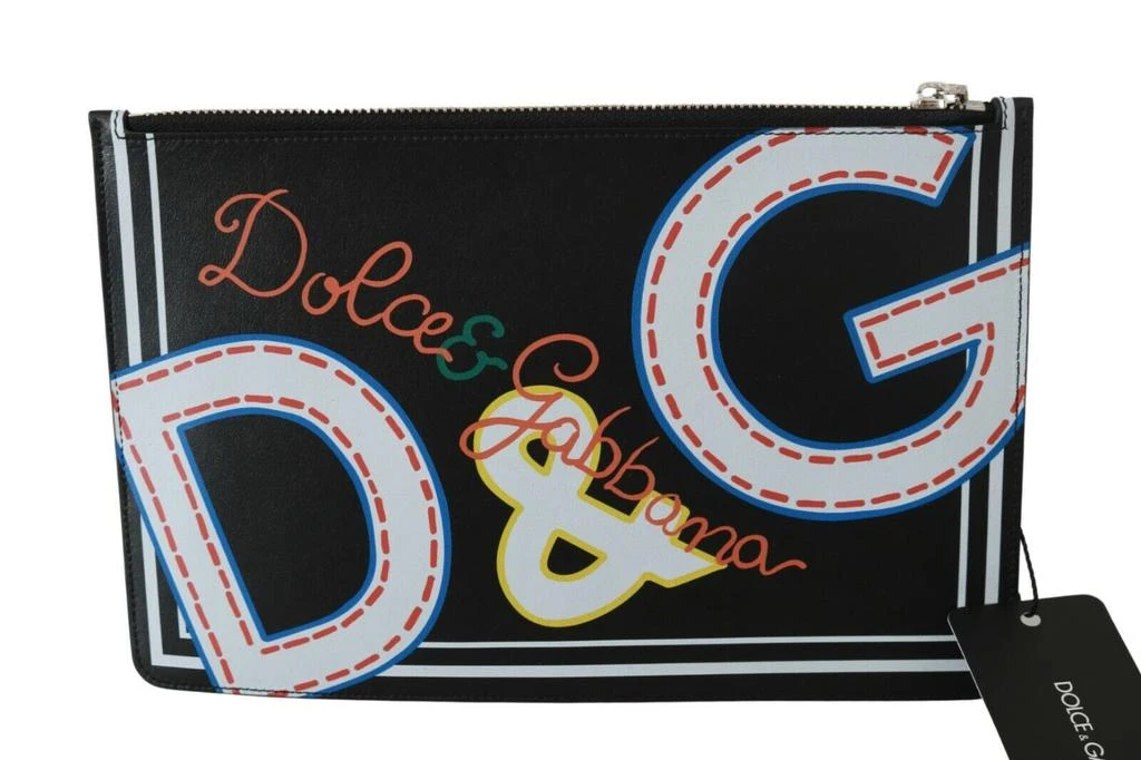 商品Dolce & Gabbana|Dolce & Gabbana Black DG Print Mens Zipper Coin Purse Leather Wallet,价格¥2407,第2张图片详细描述