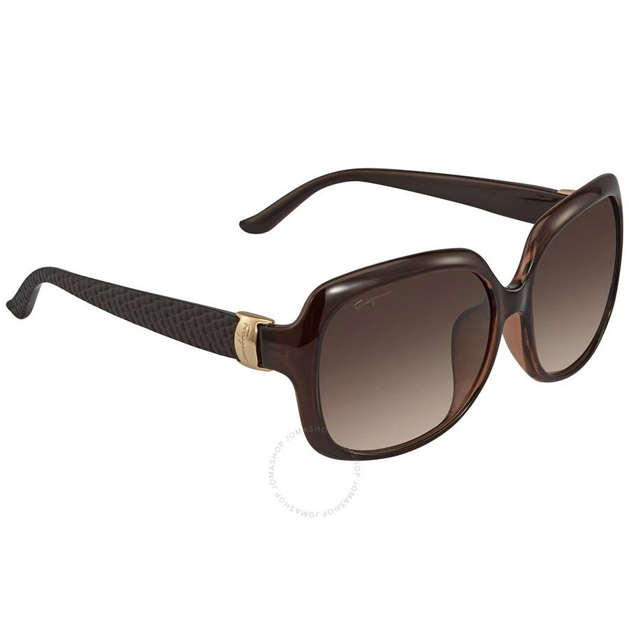 商品Salvatore Ferragamo|女士 棕色渐变长方形太阳镜 SF739SA 210 59,价格¥590,第3张图片详细描述