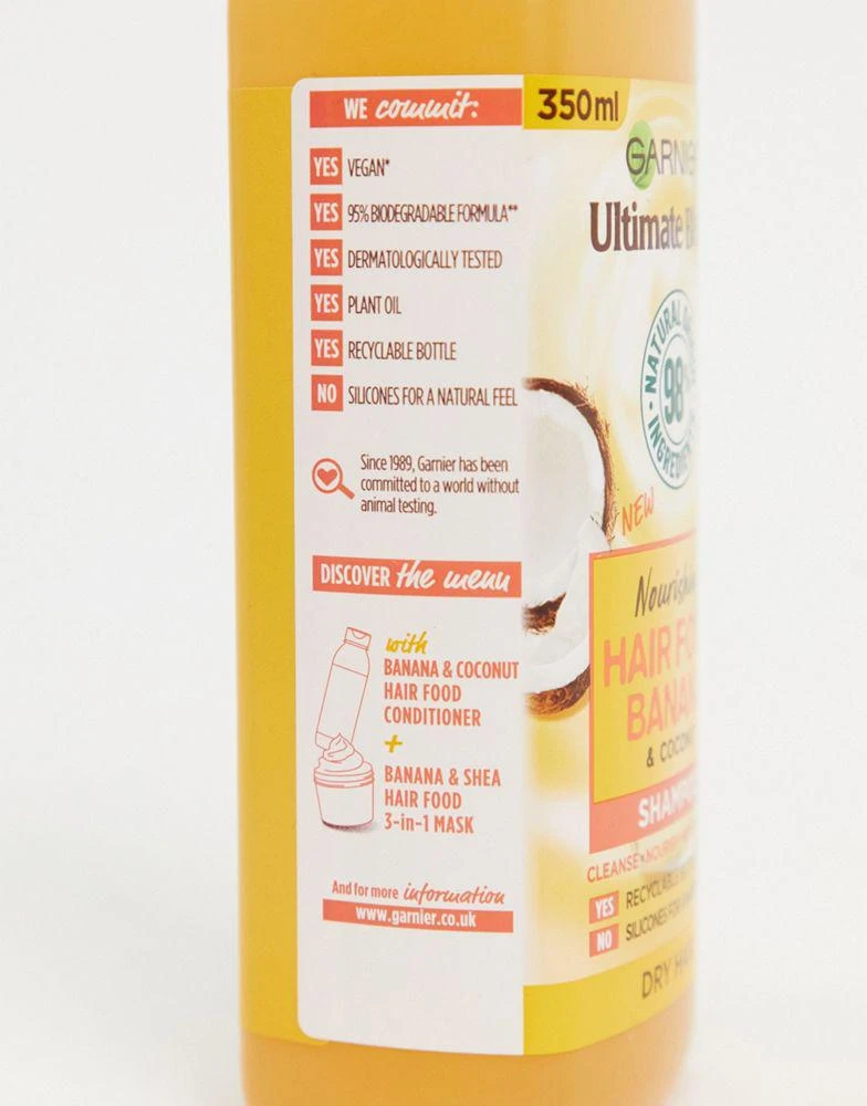 商品Garnier|Garnier Ultimate Blends Nourishing Hair Food Banana Shampoo For Dry Hair 350ml,价格¥79,第2张图片详细描述