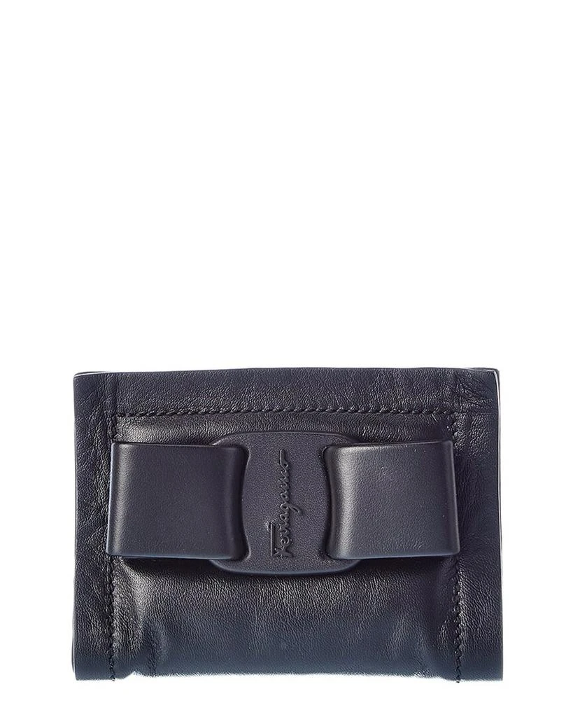 商品Salvatore Ferragamo|Salvatore Ferragamo Viva Bow Leather Card Holder,价格¥1531,第1张图片