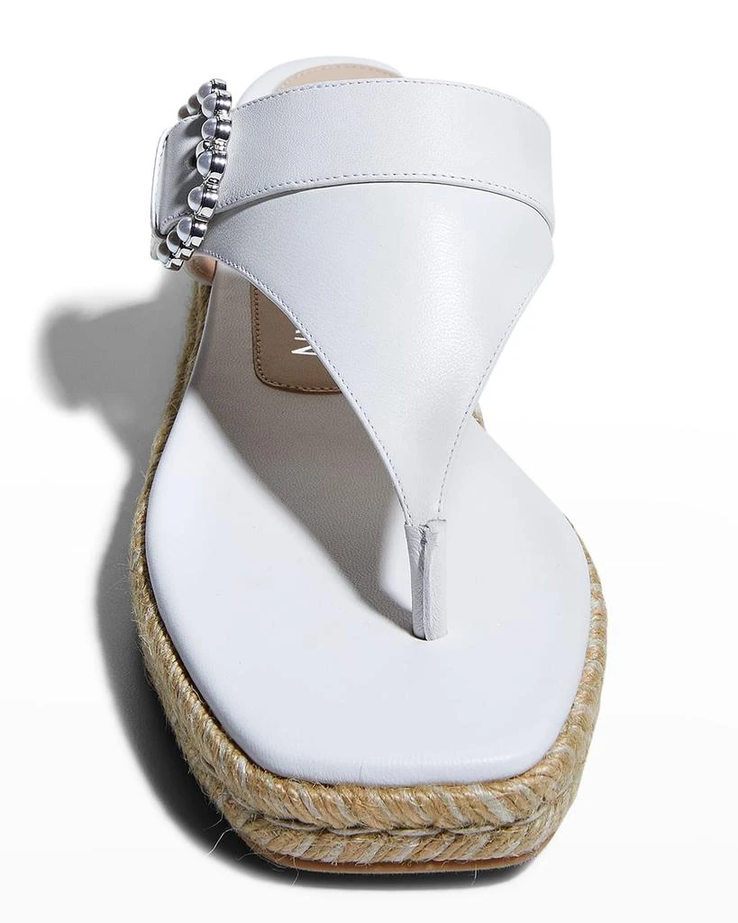 商品Stuart Weitzman|Pearly Buckle Thong Espadrille Sandals,价格¥1010,第5张图片详细描述