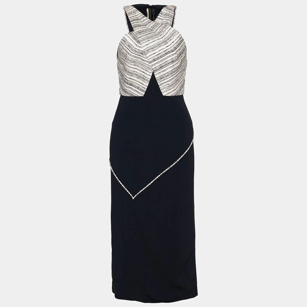 商品[二手商品] ROLAND MOURET|Roland Mouret Black Tweed & Crepe Sleeveless Dress M,价格¥2561,第1张图片