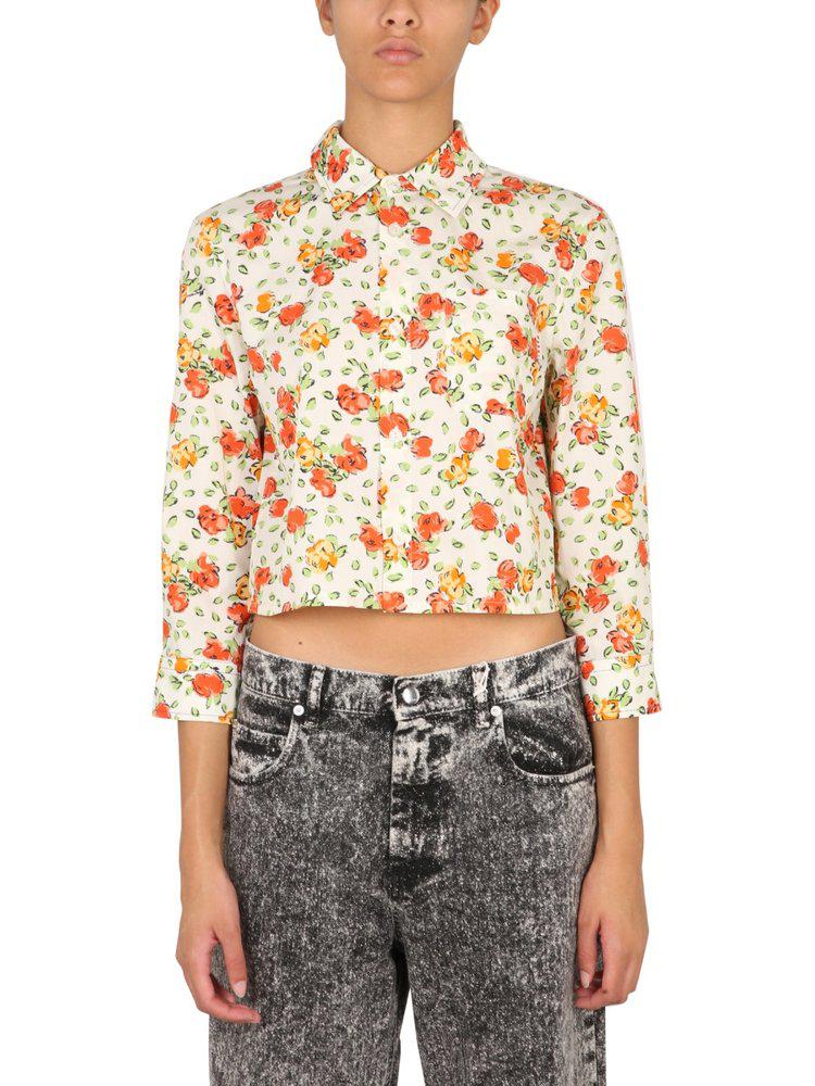 Marni Floral Print Long-Sleeved Shirt商品第1张图片规格展示