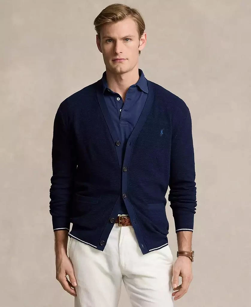 商品Ralph Lauren|Men's Textured Cotton-Linen V-Neck Cardigan,价格¥962,第1张图片