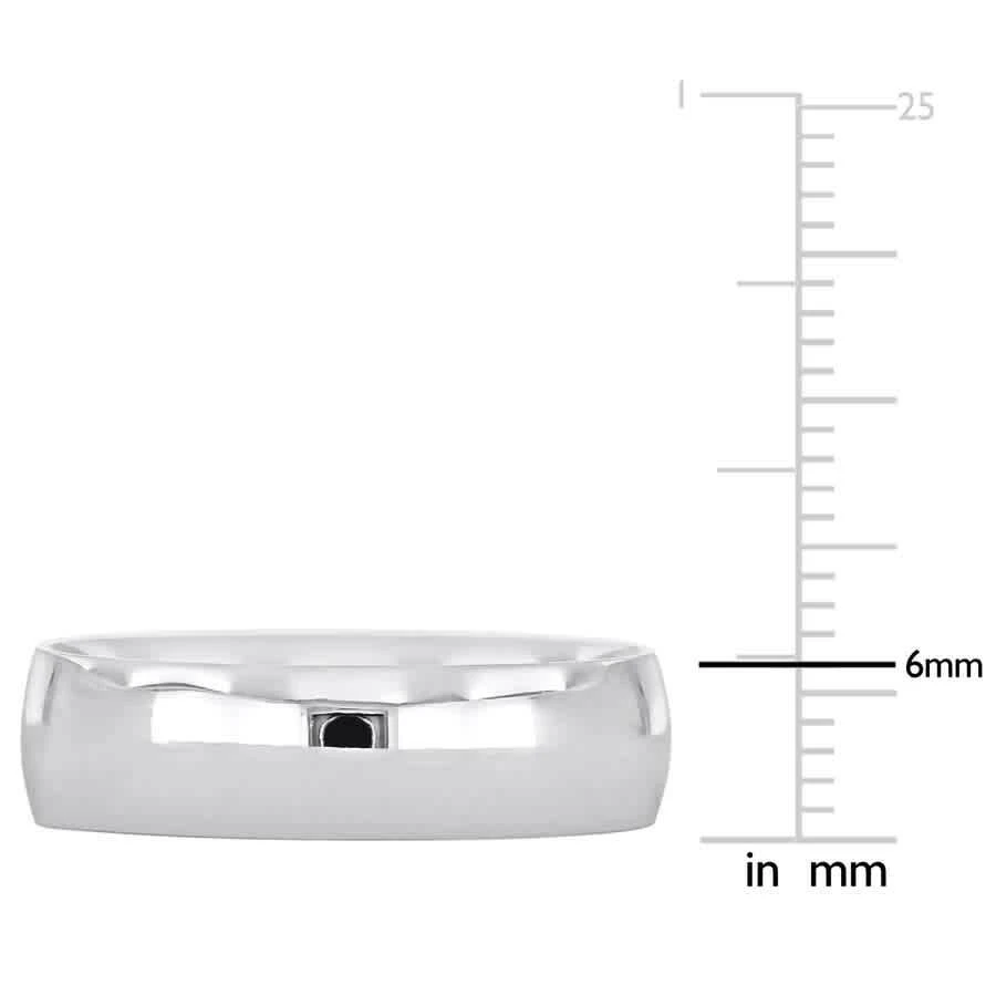 商品Amour|6mm Polished Finish Wedding Band in 14k White Gold,价格¥2146,第3张图片详细描述