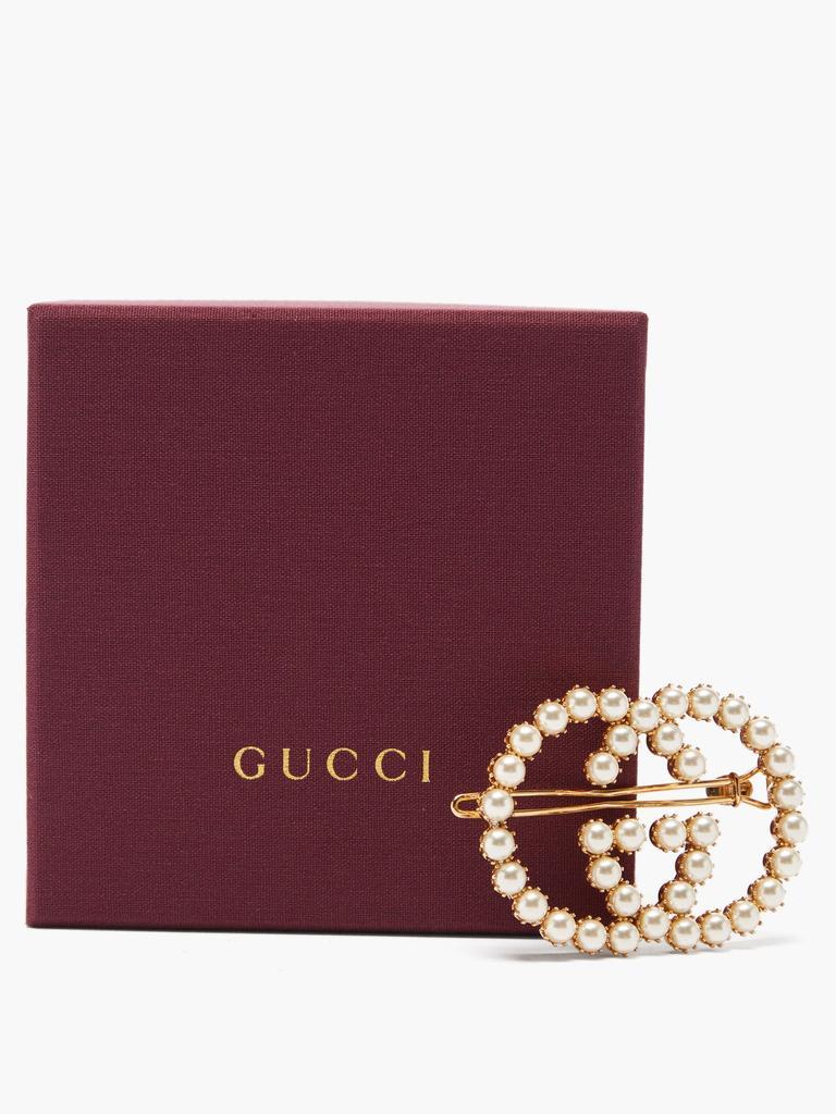 商品Gucci|GG faux pearl-embellished hair clip,价格¥4168,第7张图片详细描述