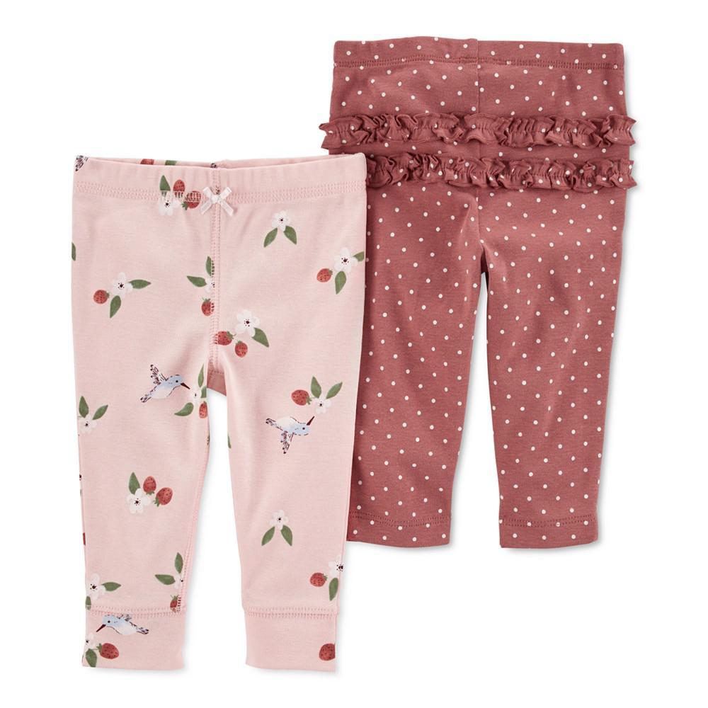 商品Carter's|Baby Girls Assorted 2-Pack Cotton Pants,价格¥163,第1张图片