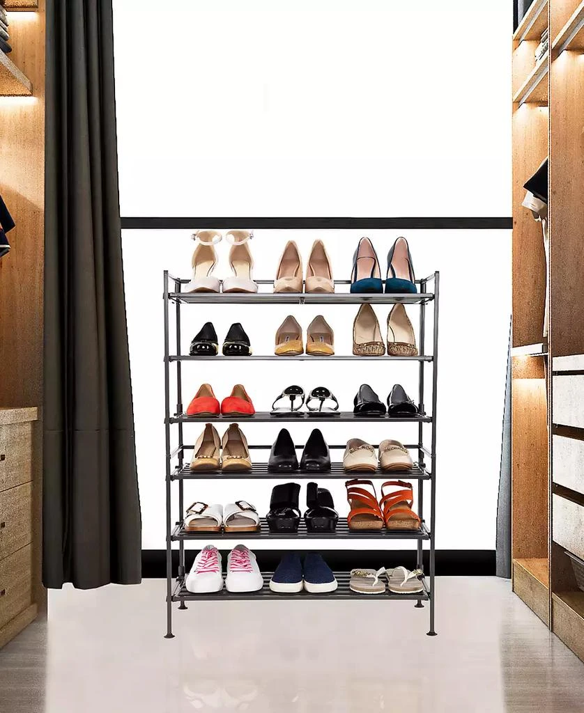 商品Seville Classics|2-Pk. 3-Tier Stackable 9-Pair Resin Slat Shoe Rack,价格¥1022,第4张图片详细描述