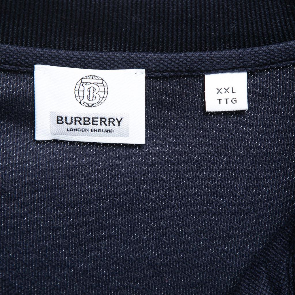 Burberry Navy Blue Cotton Pique Short Sleeve Polo T-Shirt XXL商品第6张图片规格展示