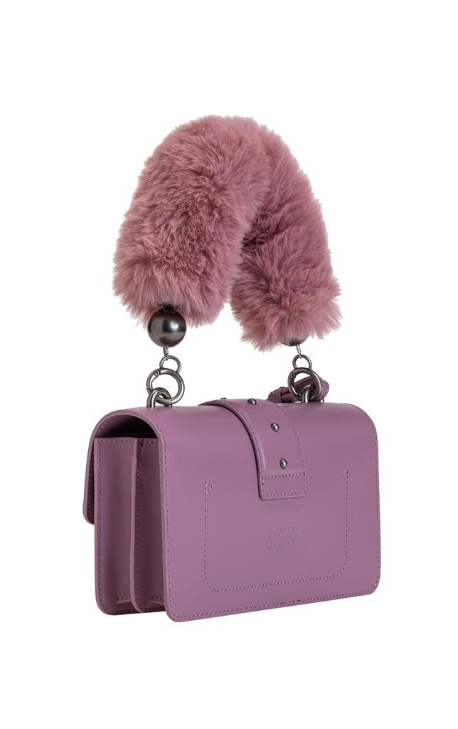 Mini love bag icon with faux fur shoulder strap商品第2张图片规格展示