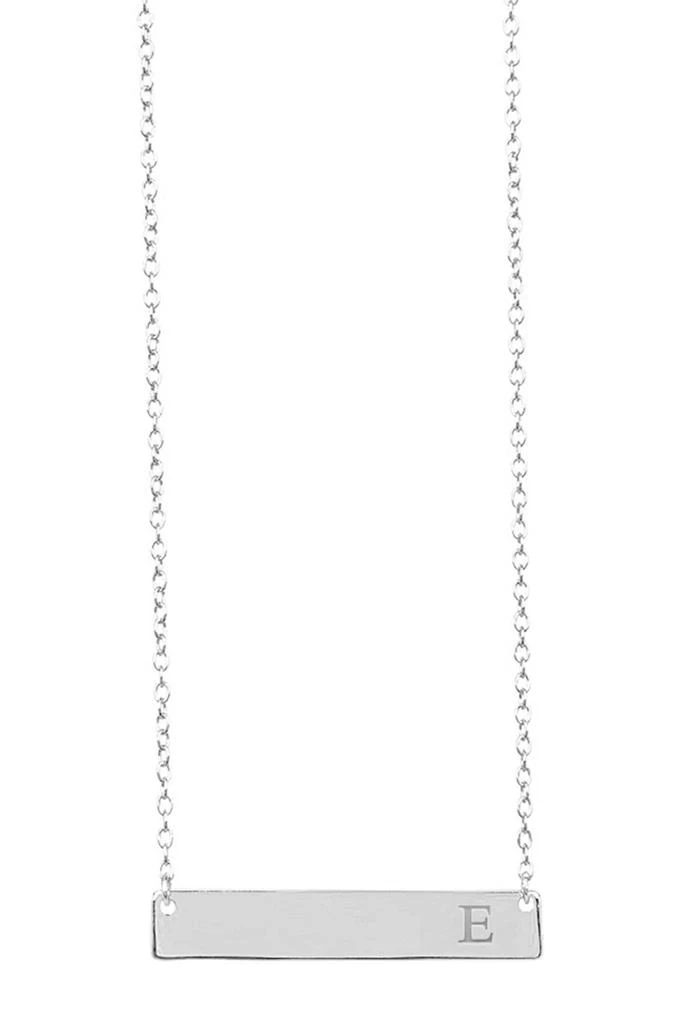 商品Sterling Forever|14K White Gold Vermeil Initial Bar Necklace,价格¥190,第3张图片详细描述