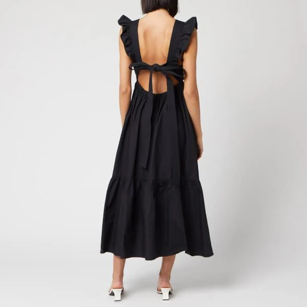 商品Self Portrait|Self-Portrait Women's Black Cotton Poplin Midi Dress - Black,价格¥1710,第2张图片详细描述