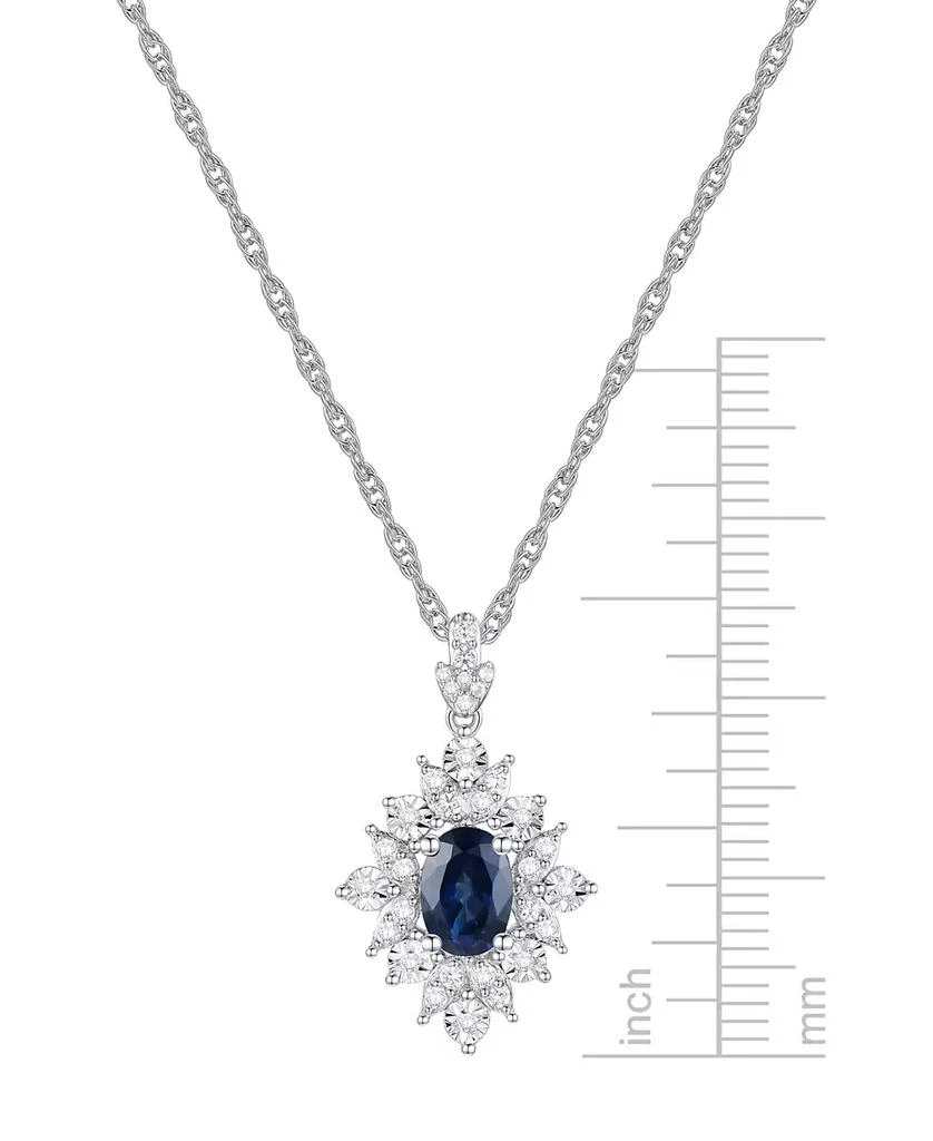 商品Macy's|Sapphire (1 ct. t.w.) and Diamond (1/5 ct. t.w.) Pendant Necklace in 14k White Gold (Also Available in Ruby),价格¥14361,第5张图片详细描述