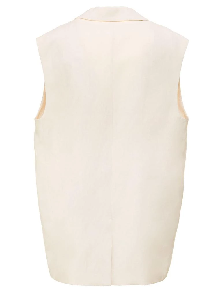 商品Brunello Cucinelli|Single-Breasted Viscose and Silk  Ivory colored Vest Brunello Cucinelli Woman,价格¥9039,第2张图片详细描述
