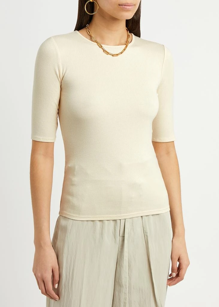 商品Vince|Cream ribbed stretch-jersey top,价格¥1129,第2张图片详细描述