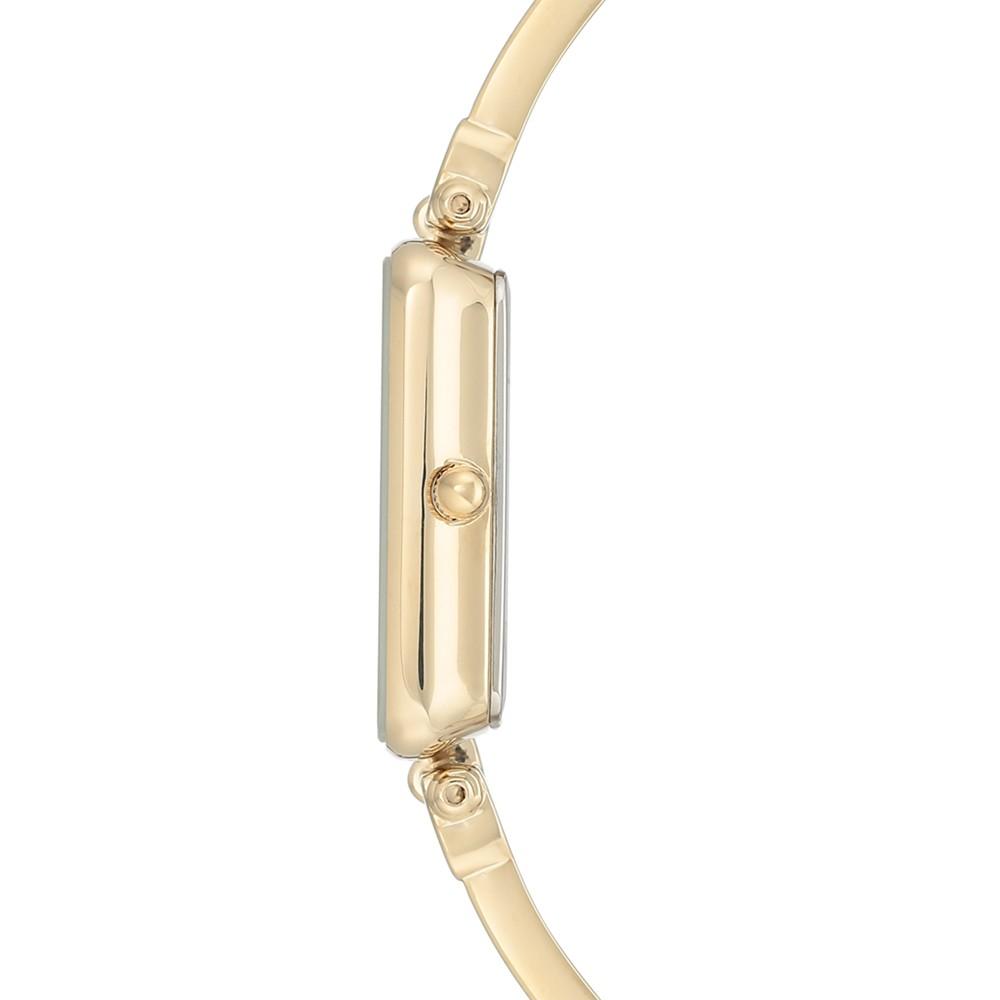 Women's Diamond Accent Tan & Gold-Tone Bangle Bracelet Watch 22x34mm商品第2张图片规格展示